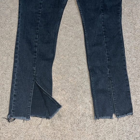 Abercrombie & Fitch Curve Love Skinny High Rise Seam Raw Split Hem Black 31 12R - Picture 7 of 13